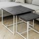 Комплект журнальных столиков КВАДРО Home Deco Белый / Угольный камень