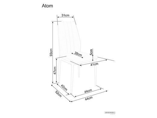 Стул ATOM Velvet Signal Светло Серый реальная фотография