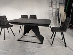 Стол раскладной TML-820 VETRO 140x95 Графит / Черный реальная фотография
