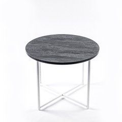 Журнальный столик МОДЕРН M Home Deco Белый / Угольный камень реальная фотография