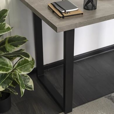 Стол ALTE MAX Mebel Elite 130х65 см бетон / черный реальная фотография