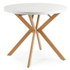 Стол раскладной LUGO Mebel Elite 90(190)х90 белый/дуб реальная фотография