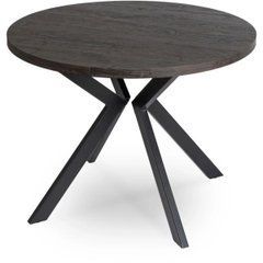 Стол раскладной круглый MEBEL ELITE LUGO, 90-190х90 см, Черный реальная фотография