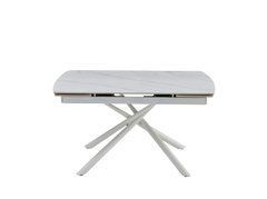 Стіл Обідній PHILIP CERAMIC Snow white Matt Bjorn 140(200)х90 Білий Ефект Мармуру жива фотографія