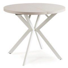 Стол раскладной LUGO Mebel Elite 90(190)х90 кашемир/белый реальная фотография