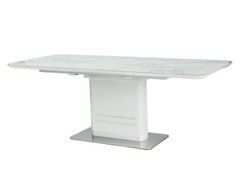 Стол Обеденный CARTIER CERAMIC Signal 160(210)x90 Белый с Эффектом Мрамора реальная фотография