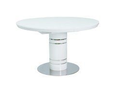 Стол Обеденный STRATOS Signal 120(160)x120 Белый реальная фотография