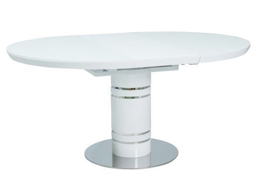 Стол Обеденный STRATOS Signal 120(160)x120 Белый реальная фотография