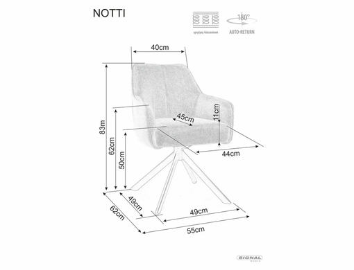 Кресло поворотное NOTTI Leo Signal Черный каркас/ Кемел tap. 35 реальная фотография