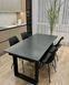 Стіл Обідній D77 КЕРАМІКА Nero Marquina Італія ST 140(200)х80 см Чорний жива фотографія
