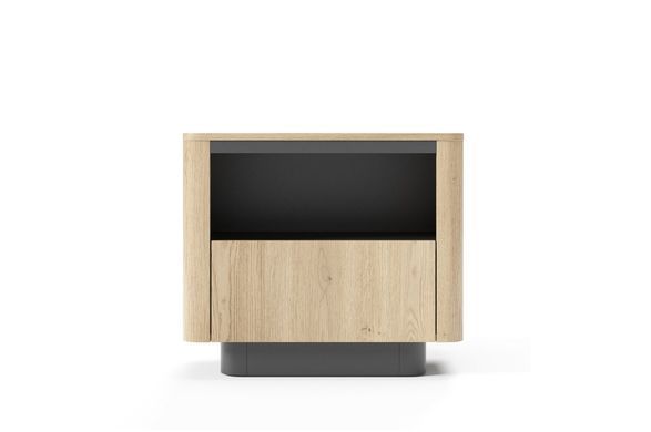 Тумба приліжкова Perfect Home Торро / Torro 1S/63 з 1 шухлядою Дуб кремона/чорний жива фотографія