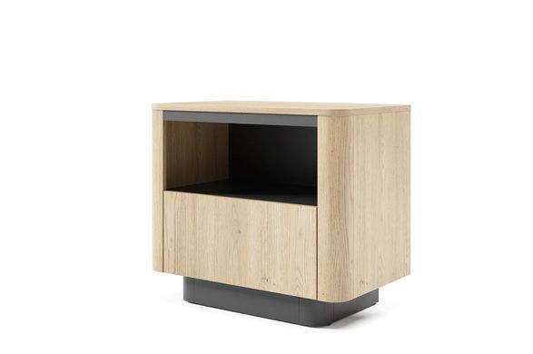 Тумба приліжкова Perfect Home Торро / Torro 1S/63 з 1 шухлядою Дуб кремона/чорний жива фотографія