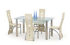 Стол Стеклянный CRISTAL Halmar 150x90 Прозрачный / Молочный реальная фотография