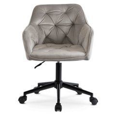 оворотне крісло KONOR Mebel Elite сірий велюр / чорний жива фотографія
