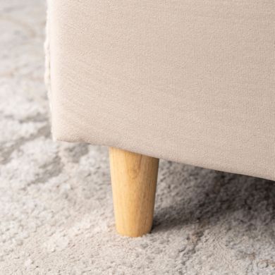 Кровать двуспальная бархатная MEBEL ELITE DENNIS Velvet 120x200 Беж реальная фотография
