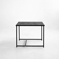 Журнальный столик КВАДРО М Home Deco Черный / Угольный камень реальная фотография