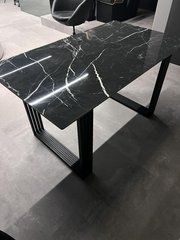 Стол Обеденный D77 КЕРАМИКА Imperium Black Испания ST 160х80 см Черный реальная фотография