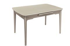 Стіл Обідній ASKOLD CERAMIC Mia White Matt+ Cocoa leg Bjorn 120(160)х80 Беж Ефект Мармуру жива фотографія