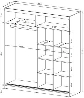 Шкаф-купе Perfect Home Мая IX / Maja IX 200 2-дверный с зеркалом Белый реальная фотография
