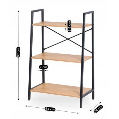 Стеллаж VIOR Mebel Elite Золотой дуб / Черный реальная фотография