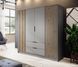 Шкаф для одежды Perfect Home Нелли / Nelly 4D 4-дверный Серый/дуб артизан реальная фотография