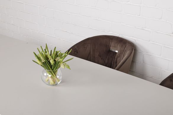 Стол обеденный LONDON Nicolas 160/240x90x75 Керамика Молочный реальная фотография