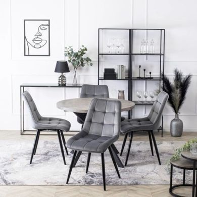 Стіл розкладний круглий MEBEL ELITE LUKAS 100-250х100 см, Бетон жива фотографія