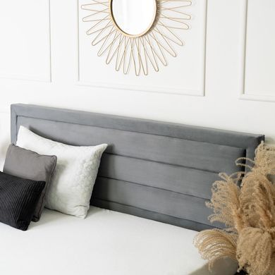 Кровать бархатная MEBEL ELITE BLOOM Velvet 160x200см Серый реальная фотография
