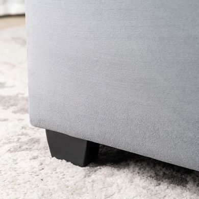 Кровать бархатная MEBEL ELITE BLOOM Velvet 160x200см Серый реальная фотография