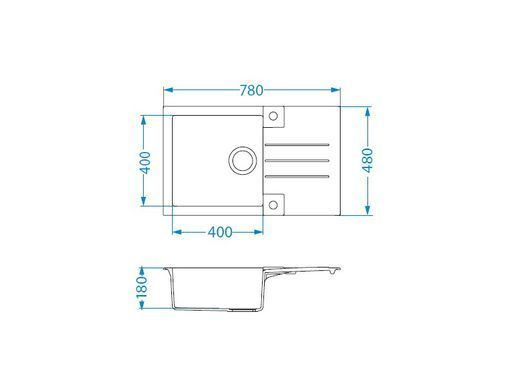 Кухонна мийка R&R ROCK 130 Alveus 78x48x18 Білий