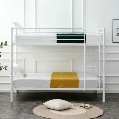 Двухъярусная кровать MEBEL ELITE RODEZ 90x200 см Белый реальная фотография