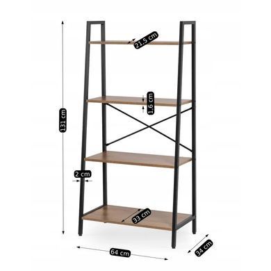 Стеллаж GIA Mebel Elite Орех / Черный реальная фотография
