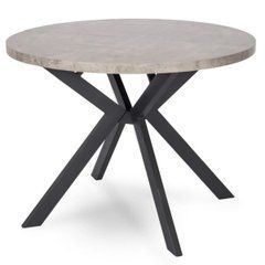 Стол раскладной MEBEL ELITE DORIAN 80(160)х80 см бетон/черный реальная фотография