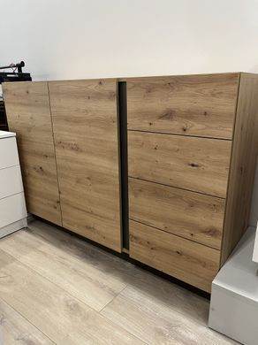 Комод Perfect Home Арко / Arco 2-дверний з 4 шухлядами 2D4S/138 Дуб артизан/графіт жива фотографія
