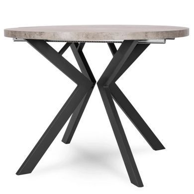 Стіл розкладний MEBEL ELITE DORIAN 80(160)х80 см бетон / чорний жива фотографія