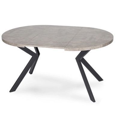 Стіл розкладний MEBEL ELITE DORIAN 80(160)х80 см бетон / чорний жива фотографія