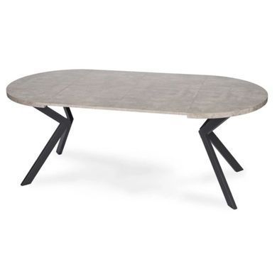 Стіл розкладний MEBEL ELITE DORIAN 80(160)х80 см бетон / чорний жива фотографія