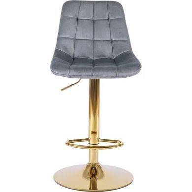 Барний стілець ARCOS Velvet Mebel Elite сірий / золотий жива фотографія