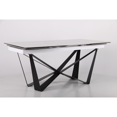 Стол раскладной Vincent black AMF 160(240)X90 сeramics Tatuario bianco реальная фотография