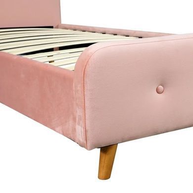 Кровать MIKEL Velvet Mebel Elite 90x200 Розовый реальная фотография
