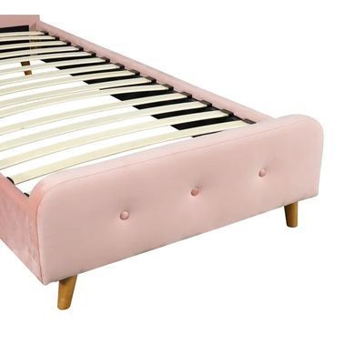 Кровать MIKEL Velvet Mebel Elite 90x200 Розовый реальная фотография
