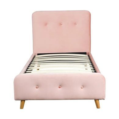 Кровать MIKEL Velvet Mebel Elite 90x200 Розовый реальная фотография