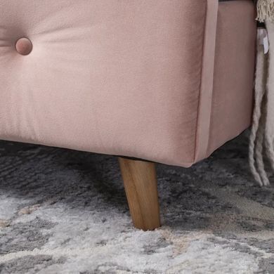 Кровать MIKEL Velvet Mebel Elite 90x200 Розовый реальная фотография
