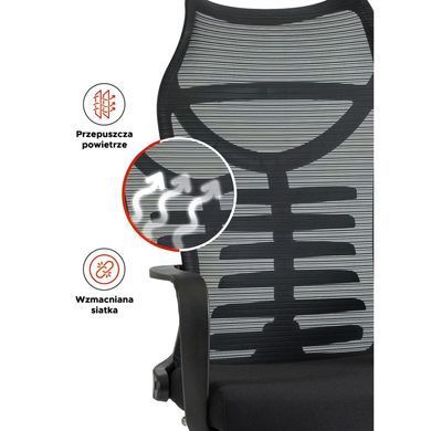 Стілець офісний обертовий MEBEL ELITE ACTON Чорний жива фотографія