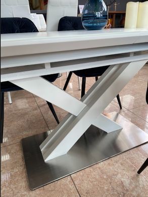 Стол раскладной TML-500 VETRO 140/180x80 Белый Матовый реальная фотография