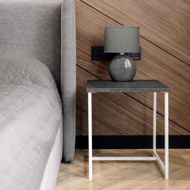Журнальний столик КВАДРО S Home Deco Білий / Вугільний камінь жива фотографія