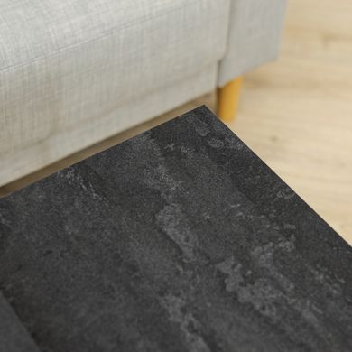 Журнальний столик КВАДРО S Home Deco Білий / Вугільний камінь жива фотографія