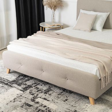 Ліжко оксамитове MEBEL ELITE MIKEL 160x200 см Беж жива фотографія