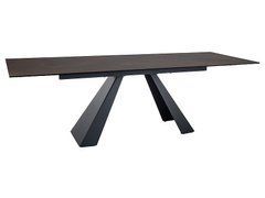 Стіл Обідній SALVADORE CERAMIC OSSIDO BRUNO 160(240)X90 Signal Коричневий Мат / Чорний Мат жива фотографія