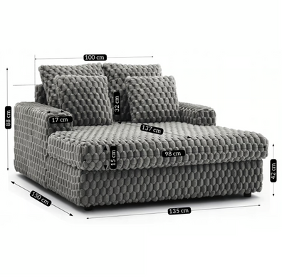 Диван-кровать MEBEL ELITE KOBEL Серый